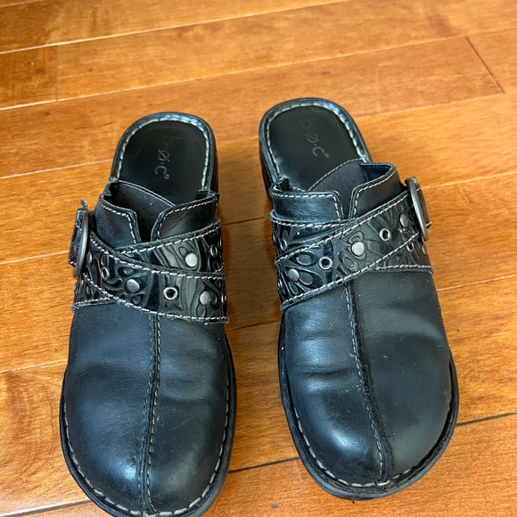 BOC Born Black Leather Clogs Size 7M - Picture 3 of 11